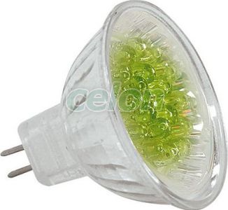 Horoz MR16 18 ledes előtétüveges izzó 230V zöld, Fényforrások, LED fényforrások és fénycsövek, GU5.3 LED izzók, Horoz