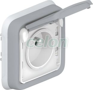 Plexoip55 Priza2P+T F/B Gri 069831-Legrand, Alte Produse, Legrand, Aparataje, Aparataje etanșe Plexo IP55, Legrand