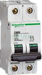 Siguranta automata  C60n  2P 6A 20 kA D 24584  - Schneider Electric, Aparataje modulare, Sigurante automate, Schneider Electric