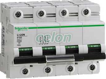 Siguranta automata C120n 4P 80A 10 kA D 18391 - Schneider Electric, Aparataje modulare, Sigurante automate, Schneider Electric