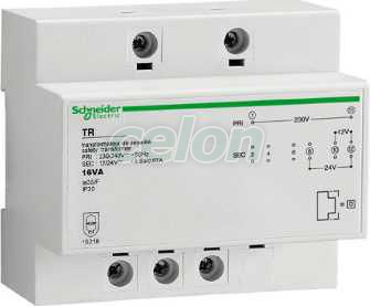 Moduláris védő transzformátor TR 230 V 12-24V 63 va 15222 - Schneider Electric, Moduláris készülékek, Sorolható transzformátorok, Schneider Electric