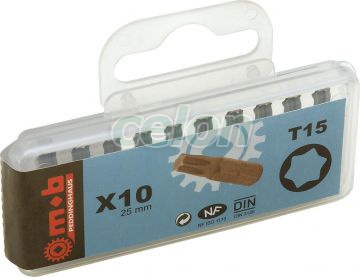 Set 10 bituri pentru locas Torx 1/4” - TX25 - L: 25 mm Nr.buc.: 10. - Mob-Ius, Scule, Surubelnite si bituri, Bituri, Set bituri, Mob