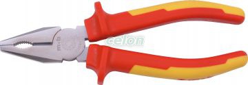 Cleste combinat, manson VDE 1000 V - 180 - B: 27 mm - Mob-Ius, Scule, Clesti si patenti, Cleste combinat-, cu varf plat si rotund, Mob
