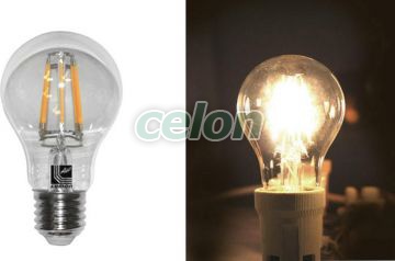 Ledes izzó COG Para E27 4W Átlátszó Meleg Fehér 2800k 230V - Lumen, Fényforrások, LED fényforrások és fénycsövek, LED normál izzók, Lumen