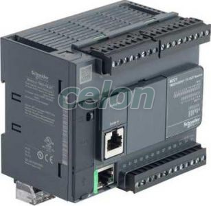 Modicon M221 gépvezérlő PLC, 24 I/O, tranzisztor (source) kimenet, RS232/RS485, Ethernet Modbus TCP/IP, 24 VDC, Automatizálás és vezérlés, PLC és egyéb vezérlők, Modicon, Schneider Electric