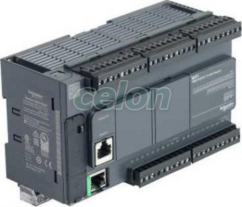 Modicon M221 gépvezérlő PLC, 40 I/O, tranzisztor (source) kimenet, RS232/RS485, Ethernet Modbus TCP/IP, 24 VDC, Automatizálás és vezérlés, PLC és egyéb vezérlők, Modicon, Schneider Electric