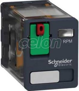 Zelio RPM teljesítményrelé, 2CO, 15A, 24VAC, tesztgomb, Automatizálás és vezérlés, Interfész, mérő- és vezérlőrelék, Interfész relék, Schneider Electric