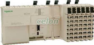 Modicon M258 gépvezérlő PLC, 42 I/O + 4AI, tranzisztor (source) kimenet, RS232/RS485, Ethernet Modbus TCP/IP, 24 VDC, Automatizálás és vezérlés, PLC és egyéb vezérlők, Modicon, Schneider Electric