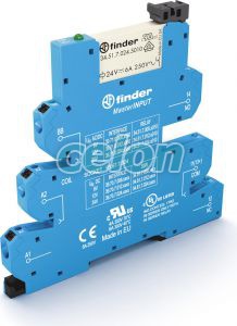 Interfaţă modulară cu releu electromecanic, tip MasterINPUT, borne Push-in, lăţime 6.2mm, alimentare 6Vc.a./c.c., 1C, 6A, AgNi + Au 397100065060-Finder, Alte Produse, Finder, Interfete Modulare Cu Relee, Interfete Modulare Cu Relee Tip Master-Seria 39, Finder