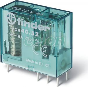 Releu miniaturizat, implantabil, 5mm între pinii contactului, bobină bistabilă, alimentare 12Vc.a./c.c., 2C, 8A, AgNi 405260120000-Finder, Alte Produse, Finder, Relee Implantabile (PCB), Relee Miniaturizate Implantabile-Seria 40, Finder