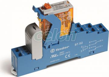 Interfaţă modulară cu releu electromecanic, borne tip "prindere rapidă", lăţime 15.8mm, cu clemă de prindere/desprindere din plastic, alimentare 12Vc.a., 2C, 8A, AgNi, LED+ varistor 4C5280120060SPA-Finder, Alte Produse, Finder, Interfete Modulare Cu Relee, Interfete Modulare Cu Relee Electromagnetice-Seria 4C, Finder