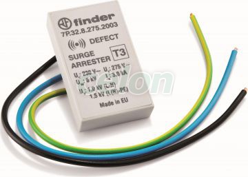 Descărcător de protecție de Tipul 3 pentru încorporare în bornele de ieşire la prize 7P3282752003-Finder, Alte Produse, Finder, Relee De Supraveghere Si Temporizare, Descarcatoare-Seria 7P, Finder