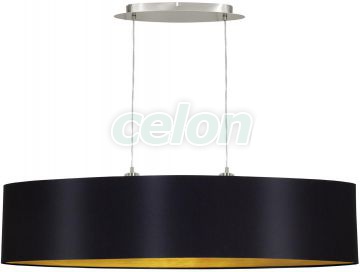 Csillár MASERLO 2x60 W Arany, Fekete, Matt nikkel 31616   - Eglo, Világítástechnika, Beltéri világítás, Függesztékek, Eglo
