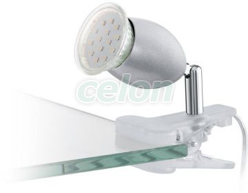 Csiptetős LED lámpa króm/ezüst 1x3W Banny1 EGLO93119 Eglo, Világítástechnika, Beltéri világítás, Csiptetős lámpák, Eglo