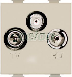 MATIX TV-R-SAT aljzat Elefántcsont 2 modulos A5210M2D  - Bticino, Kapcsolók - Konnektorok, Matix kapcsolócsalád - Bticino, Matix szerelvények, Bticino