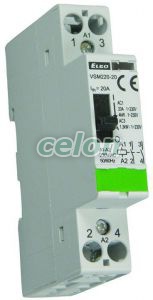 Relay, contactor with manual control 2x20A VSM220-20 230V AC -Elko Ep, Alte Produse, Elko Ep, Relee – dispozitive electronice, Contactori pentru instalații, Elko EP