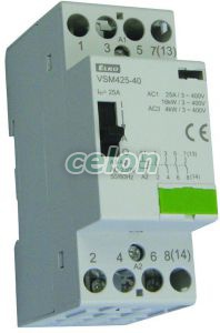 Relay, contactor with manual control 4x25A VSM425-40 230V AC -Elko Ep, Alte Produse, Elko Ep, Relee – dispozitive electronice, Contactori pentru instalații, Elko EP