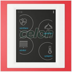 Wireless touch unit - for surface mounting RF Touch-W_red/white/dark grey -Elko Ep, Alte Produse, Elko Ep, iNELS RF Control >Wireless control, Unități tactile de control fără fir RF Touch, Elko EP