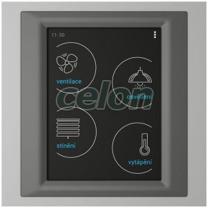 Wireless touch unit - for surface mounting RF Touch-W_aluminum/metalic grey/white -Elko Ep, Alte Produse, Elko Ep, iNELS RF Control >Wireless control, Unități tactile de control fără fir RF Touch, Elko EP