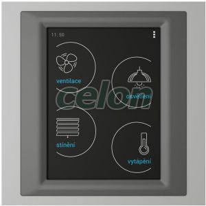 Wireless touch unit - for surface mounting RF Touch-W_aluminum/metalic grey/dark grey -Elko Ep, Alte Produse, Elko Ep, iNELS RF Control >Wireless control, Unități tactile de control fără fir RF Touch, Elko EP