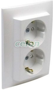 Schuko double socket set - safe 90332 CGE -Elko Ep, Alte Produse, Elko Ep, Logus90 Aparataje, Seturi complete, Elko EP