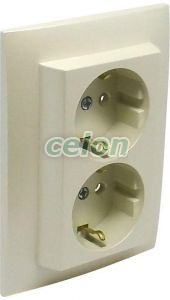 Schuko double socket set - safe 90332 CPE -Elko Ep, Alte Produse, Elko Ep, Logus90 Aparataje, Seturi complete, Elko EP