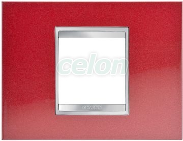 Lux Plate 2P Metal Glamour Red GW16202MR - Gewiss, Egyéb termékek, Gewiss, Domotics, Chorus lakossági szerelvény sorozat, Gewiss
