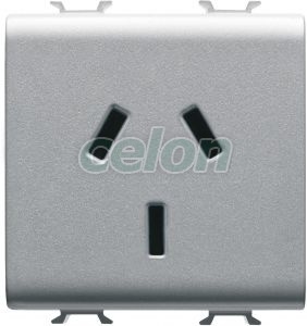 Socket 2M 2P+E 10A Aus Standard Titanium GW14306 - Gewiss, Egyéb termékek, Gewiss, Domotics, Chorus lakossági szerelvény sorozat, Gewiss