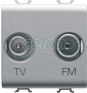 Tv+Fm Socket 2M, Titanium GW14381 - Gewiss, Egyéb termékek, Gewiss, Domotics, Chorus lakossági szerelvény sorozat, Gewiss