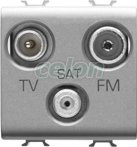 Tv+Fm+Sat Socket 2M, Titanium GW14382 - Gewiss, Egyéb termékek, Gewiss, Domotics, Chorus lakossági szerelvény sorozat, Gewiss
