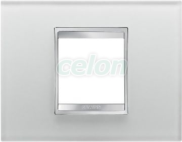 Lux Plate 2-Gang Iced Glass GW16202CG - Gewiss, Egyéb termékek, Gewiss, Domotics, Chorus lakossági szerelvény sorozat, Gewiss