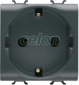 Socket 2M 2P+E 16A German St Black GW12241 - Gewiss, Egyéb termékek, Gewiss, Domotics, Chorus lakossági szerelvény sorozat, Gewiss