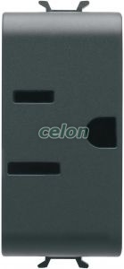 Socket 1M 2P+E 15A Usa Standard Black GW12286 - Gewiss, Egyéb termékek, Gewiss, Domotics, Chorus lakossági szerelvény sorozat, Gewiss