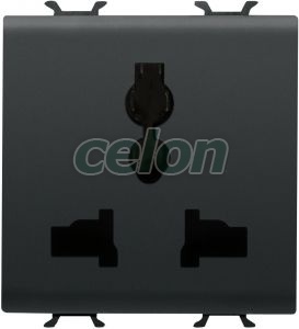 Multistandard Socket Outlet Black GW12310 - Gewiss, Egyéb termékek, Gewiss, Domotics, Chorus lakossági szerelvény sorozat, Gewiss