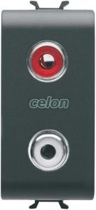 Connector Double Rca 1M Chorus Black GW12453 - Gewiss, Egyéb termékek, Gewiss, Domotics, Chorus lakossági szerelvény sorozat, Gewiss