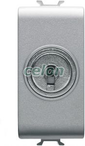 2-Way Switch 1M 1P 10Ax+Key, Titanium GW14054 - Gewiss, Egyéb termékek, Gewiss, Domotics, Chorus lakossági szerelvény sorozat, Gewiss