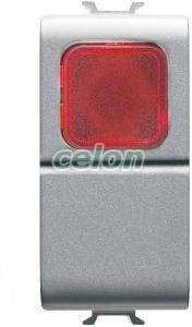 P-Button 1M 1P No 16A Red Lamp, Titanium GW14143 - Gewiss, Egyéb termékek, Gewiss, Domotics, Chorus lakossági szerelvény sorozat, Gewiss