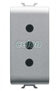 Socket 1M 2P+E 10A P11 It St Titanium GW14201 - Gewiss, Egyéb termékek, Gewiss, Domotics, Chorus lakossági szerelvény sorozat, Gewiss