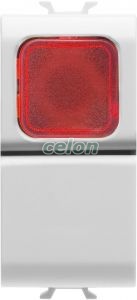 P-Button, 1M 1P No 16A Red Lamp, White GW10143 - Gewiss, Egyéb termékek, Gewiss, Domotics, Chorus lakossági szerelvény sorozat, Gewiss