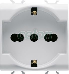 S. Outlet 2M 2P+E 16A D.Amp It/De Wh GW10204 - Gewiss, Egyéb termékek, Gewiss, Domotics, Chorus lakossági szerelvény sorozat, Gewiss