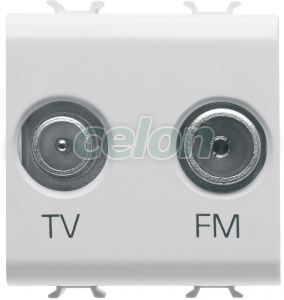 Priza Tv+Fm 2M Alb GW10381 - Gewiss, Alte Produse, Gewiss, Domestice, Gama Chorus-Domestic, Gewiss