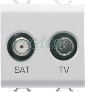 Tv+Sat 2M Socket White GW10383 - Gewiss, Egyéb termékek, Gewiss, Domotics, Chorus lakossági szerelvény sorozat, Gewiss
