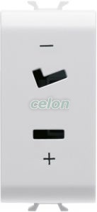 Selv Socket 2P 6A 24V Polarised 1M White GW10452 - Gewiss, Egyéb termékek, Gewiss, Domotics, Chorus lakossági szerelvény sorozat, Gewiss