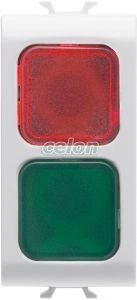 Double Red/Green Indicator Lamp, White GW10629 - Gewiss, Egyéb termékek, Gewiss, Domotics, Chorus lakossági szerelvény sorozat, Gewiss