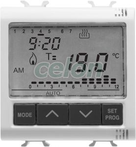 Timed Thermostat Fl-Mounting 2M 230Vac W GW10703 - Gewiss, Egyéb termékek, Gewiss, Domotics, Chorus lakossági szerelvény sorozat, Gewiss
