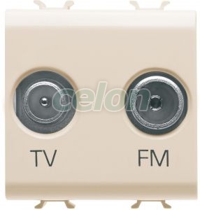 Tv+Fm Socket, 2M Ivory GW11381 - Gewiss, Egyéb termékek, Gewiss, Domotics, Chorus lakossági szerelvény sorozat, Gewiss