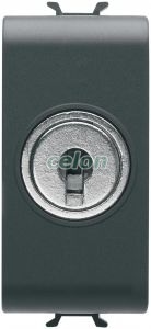 2-Way Switch, 1M 1P 10Ax+Key, Black GW12054 - Gewiss, Egyéb termékek, Gewiss, Domotics, Chorus lakossági szerelvény sorozat, Gewiss