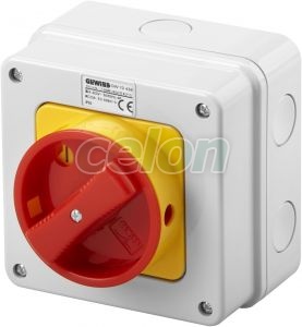 Comutator Rotativ 2P 40A Ip65 Rosu GW70441 - Gewiss, Alte Produse, Gewiss, Prize si fise industriale, Gama 70RT, Gewiss