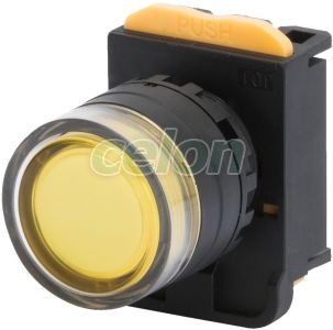 Buton D22 Galben Iluminabil GW74345 - Gewiss, Alte Produse, Gewiss, Materiale pentru instalatii, Gama 68 Q-DIN, Gewiss