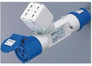 Adapt.Plug 2P+E/Soc.2P+E Da/Soc.2P+E220V GW64221 - Gewiss, Egyéb termékek, Gewiss, Ipari dugvillák és dugaszoló aljzatok, IEC 309 MA rendszer, Gewiss